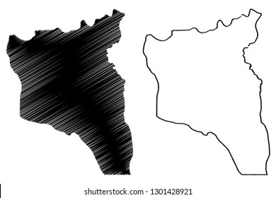 South Kivu Province (Democratic Republic of the Congo, DR Congo, DRC, Congo-Kinshasa) map vector illustration, scribble sketch South Kivu map