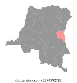 South Kivu province map, administrative division of Democratic Republic of the Congo. Vector illustration.