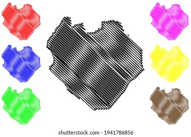 South Kordofan state (Republic of the Sudan, North Sudan) map vector illustration, scribble sketch South Kordofan map