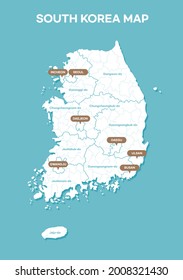 mapa de áreas de corea del sur 