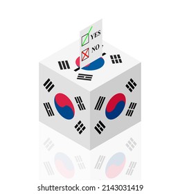 south korea ballot box. vector illustration