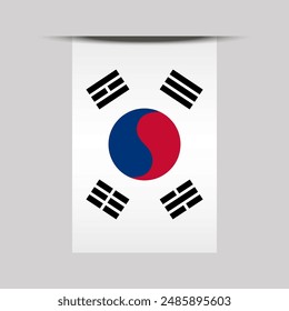 South Korea Banner Flag Vector Illustration