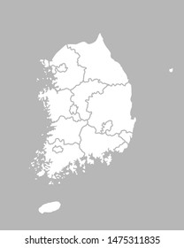 South Korea blank map. Map of the South Korea. Vector illustration