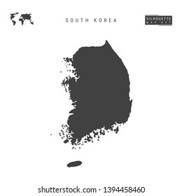 South Korea Blank Vector Map Isolated on White Background. High-Detailed Black Silhouette Map of South Korea.
