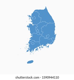 South Korea Blue Map On White Background South Korea Modern Icon Map South Korea Simple Vector illustration EPS10