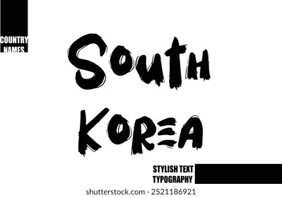 South Korea Bold Text Typography Text Country Name