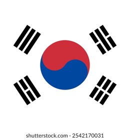 South Korea Circle Flag, Circle Flag of South Korea, Vector Images