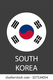 South Korea Circle Flag - Vector Icon