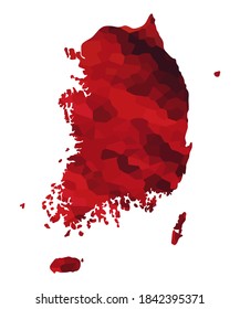 South Korea colorful vector map silhouette