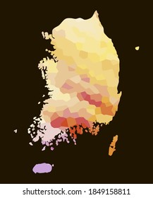 South Korea colorful vector map silhouette