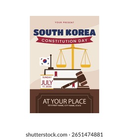 coreia do sul constituição dia folheto cartaz modelo design
