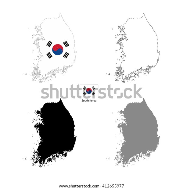 South Korea Country Black Silhouette Flag เวกเตอร์สต็อก ปลอดค่าลิขสิทธิ์ 412655977 Shutterstock 