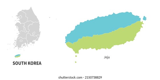 Bezirk Südkorea Landkarte.