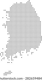 South Korea Dotted Map Vector with Pixel Dot Modern Design Isolated on Transparent Background