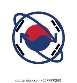 South Korea earth plannet flag icon