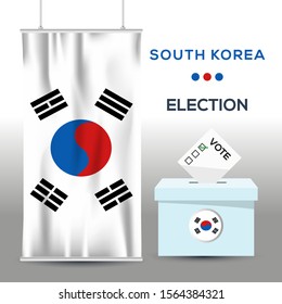 South Korea election background vector work ,Flat design, Vector illustration.