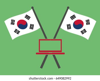 South Korea Emblem Notebook Computer