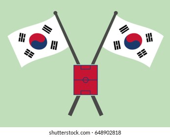 South Korea Emblem Soccer Field