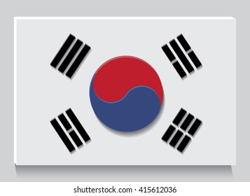South Korea flag as art object.Vector illustration.
