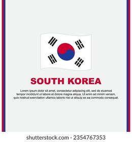 South Korea Flag Background Design Template. South Korea Independence Day Banner Social Media Post. South Korea Cartoon