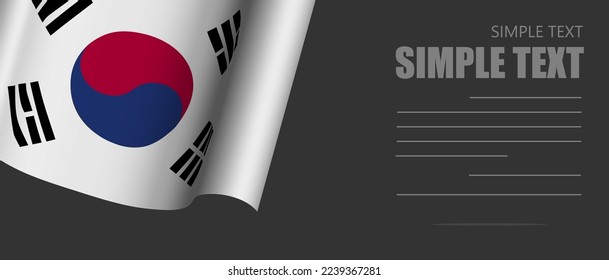 south korea flag banner rectangle background,south korea dark mode tone wallpaper,website banner south korea black and white tone with text grey.