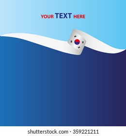 South Korea Flag Banner Vector Silhouette