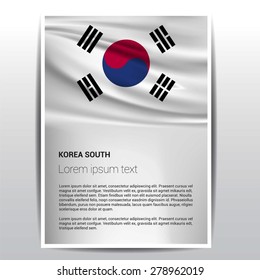 South Korea flag Brochure - Vector Flyer Cover Page Design