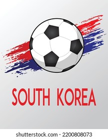 Bandera de Corea del Sur con efecto de broche para el tema del fútbol