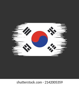 South Korea Flag Brush. National Flag