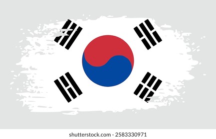 south korea flag brush stroke. banner vector illustration. Vector illustration	