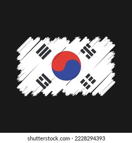 South Korea Flag Brush Vector Illustration