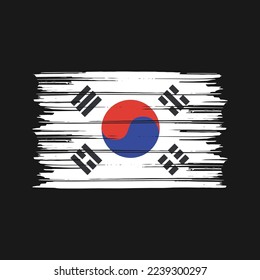 South Korea Flag Brush Vector Illustration