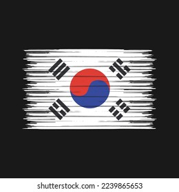 Ilustración del vector de pincel de bandera de Corea del Sur