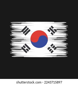 Ilustración del vector de pincel de bandera de Corea del Sur
