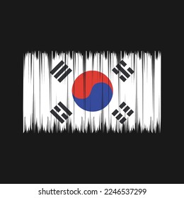 South Korea Flag Brush Vector Illustration