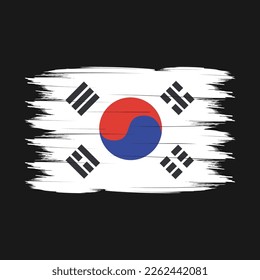 South Korea Flag Brush Vector Illustration
