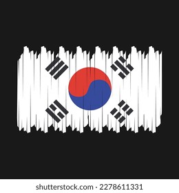 Ilustración del vector de pincel de bandera de Corea del Sur