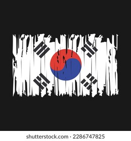 South Korea Flag Brush Vector Illustration