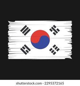 Ilustración del vector de pincel de bandera de Corea del Sur