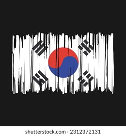 Ilustración del vector de pincel de bandera de Corea del Sur