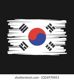Ilustración del vector de pincel de bandera de Corea del Sur