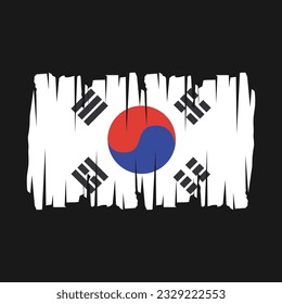 South Korea Flag Brush Vector Illustration