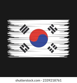 South Korea Flag Brush Vector Illustration