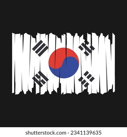 South Korea Flag Brush Vector Illustration