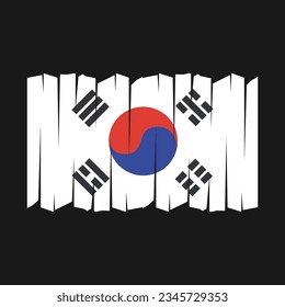 South Korea Flag Brush Vector Illustration