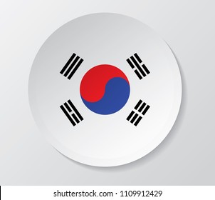 south korea flag in circle vector
