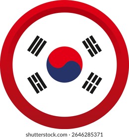 Coreia do Sul bandeira design círculo forma vermelho
