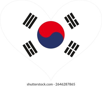 South Korea flag design heart shape 