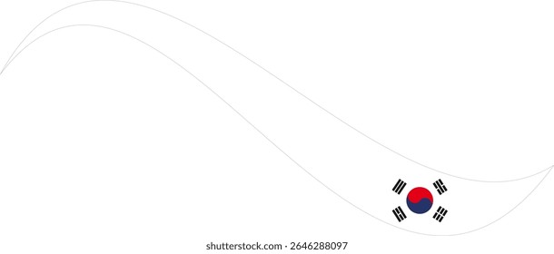 Coreia do Sul bandeira design line art 