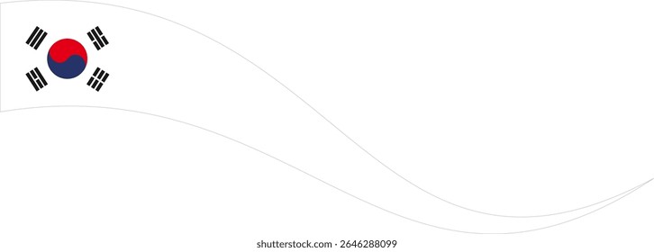 Coreia do Sul bandeira design line art 